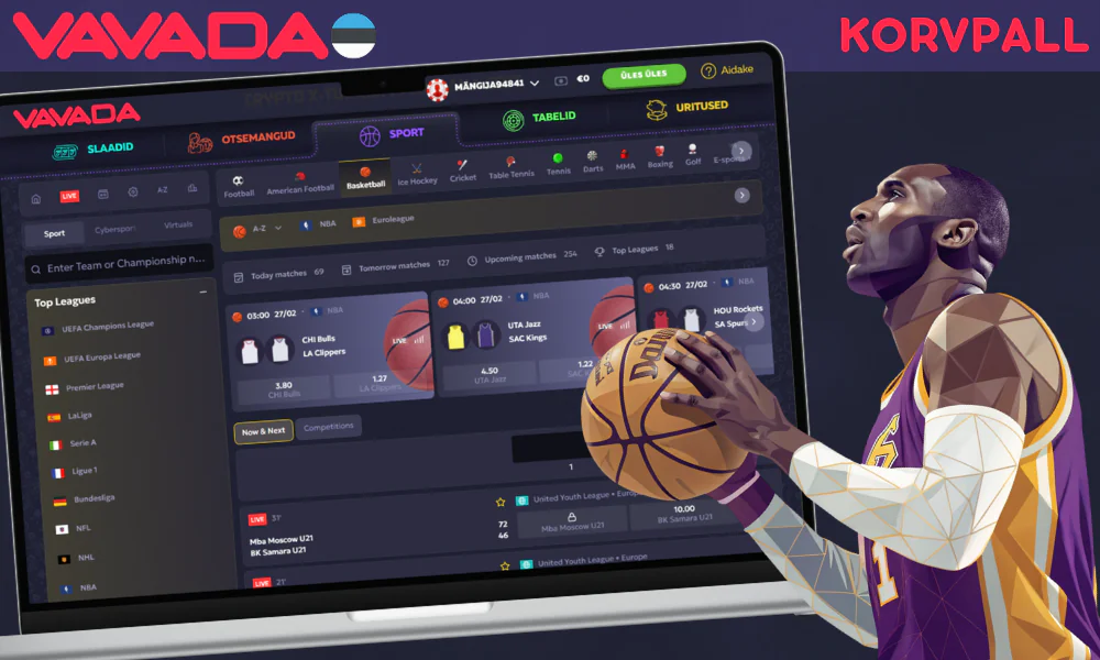 Vavada võimaldab panustada kõige olulisematele korvpallivõistlustele