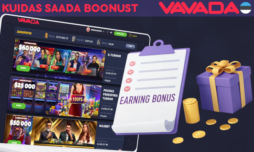 Samm-sammult, kuidas saada Vavada boonuseid