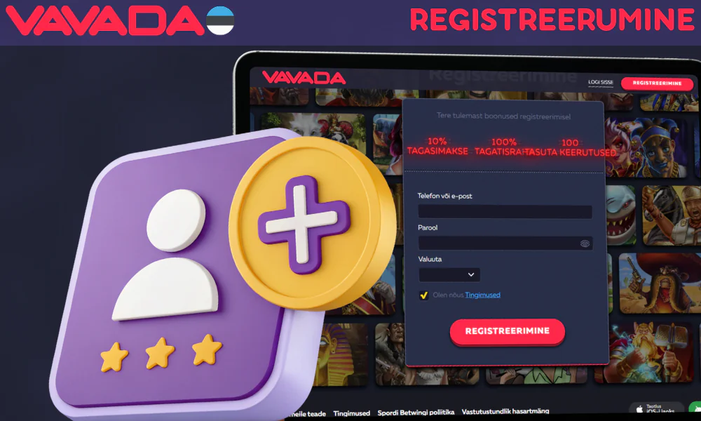 Vavada veebilehel registreerimise juhised