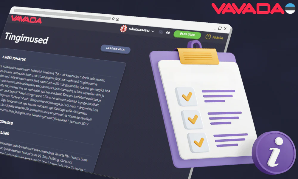 Ülevaade Vavada veebilehe kasutustingimustest ja -tingimustest