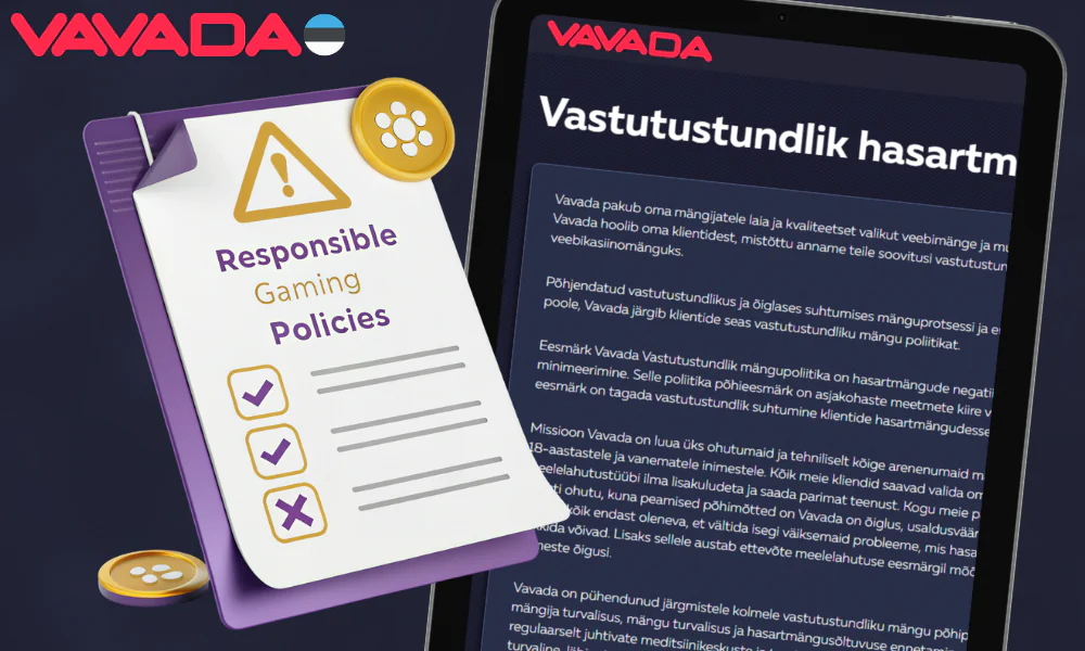 Vavada kasiino järgib vastutustundliku mängimise reegleid