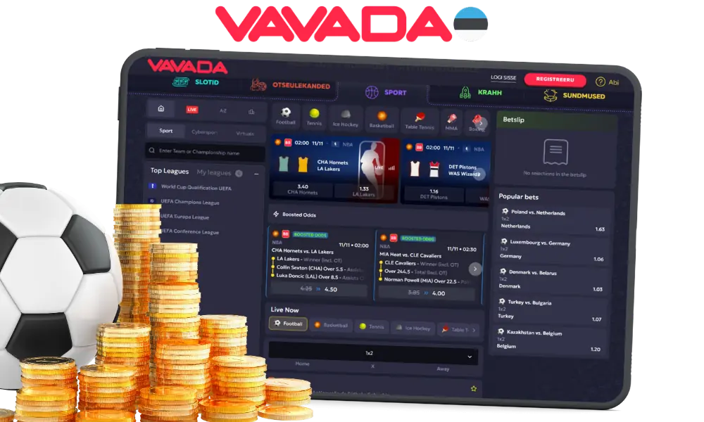 Vavadas on saadaval ka spordiürituste kihlveod